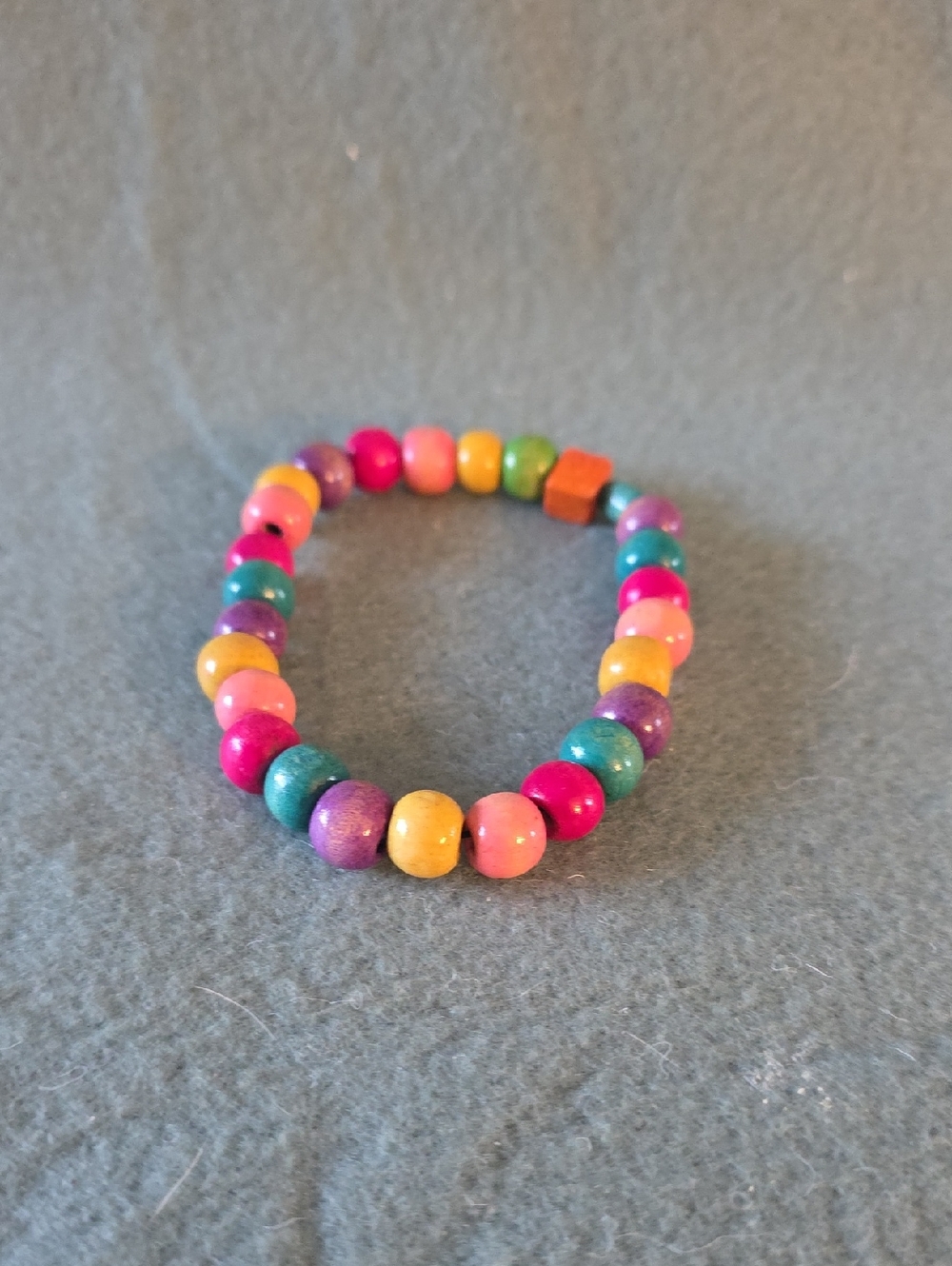 Kids Multicolor Beaded Stretch Bracelet - Unbranded